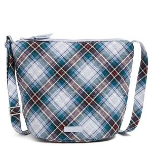 NWT Vera Bradley Crossbody Bucket Bag in Quilted Cotton Snowy Plaid Pattern